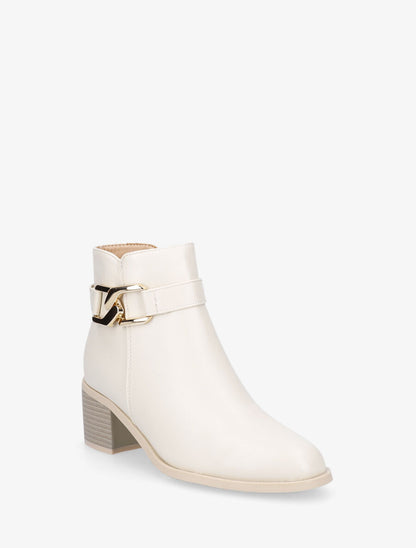 Bottines à boucle - Beige - 2