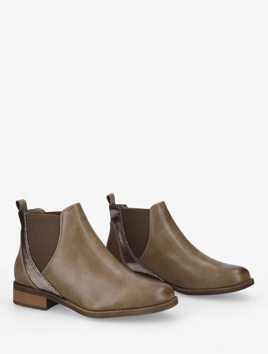 Bottines plates irisées - Taupe - 4