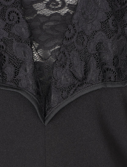 Robe col volanté  - noir - 3