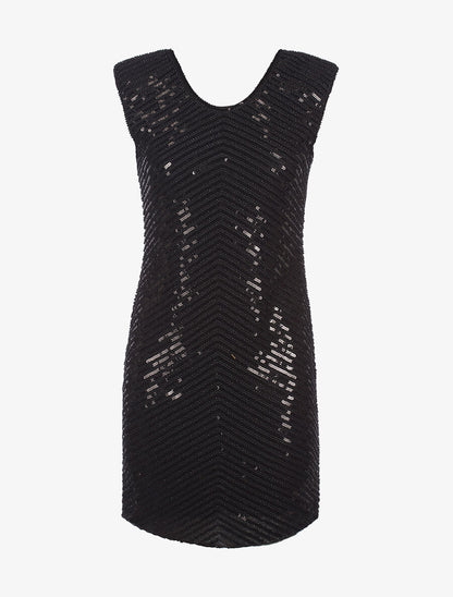 Robe à sequins basic  - noir - 1