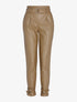 Pantalon simili à chevilles nouer - Marron clair - 1
