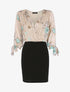 Robe à buste fleuri - Beige - 1