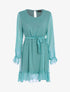 Robe basique à pois brodés - Turquoise - 1