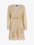 Robe volantée à pois brodés - Beige - 1