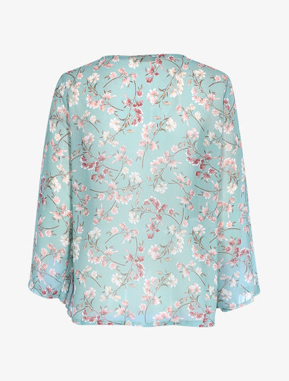 Top à imprimé champêtre et sequins - Vert d&