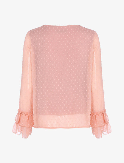 Blouse fluide mouchetée - Rose - 2
