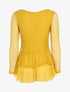 Top doublé en voile et tulle - Jaune - 1
