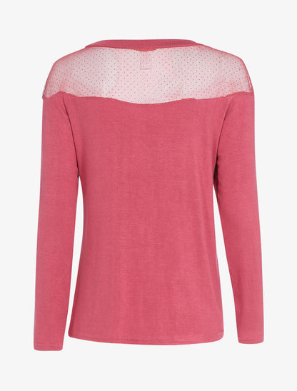 Top ample haut de buste en tulle - Rose - 2