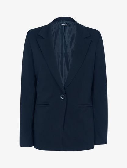 Veste mi longue unie - Marine - 1