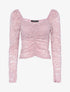 Crop top en dentelle festonnée - Rose - 1