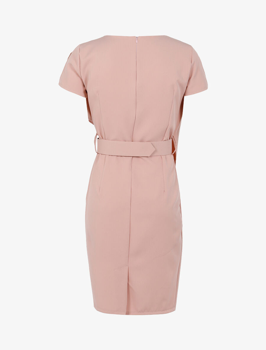 Robe cintrée à pan biseauté - Rose - 2