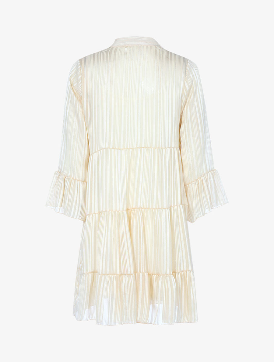 Robe trapèze volantée - Beige - 2