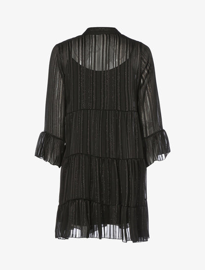 Robe trapèze volantée - Noir - 2