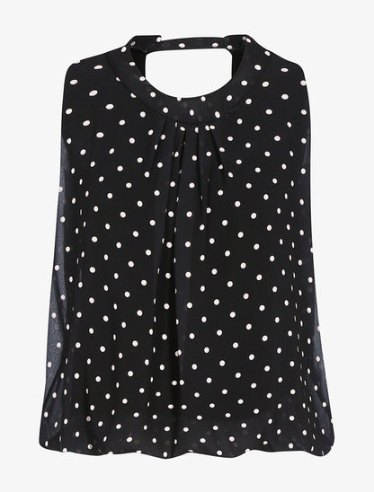 Top à imprimé pois - Noir/blanc - 1