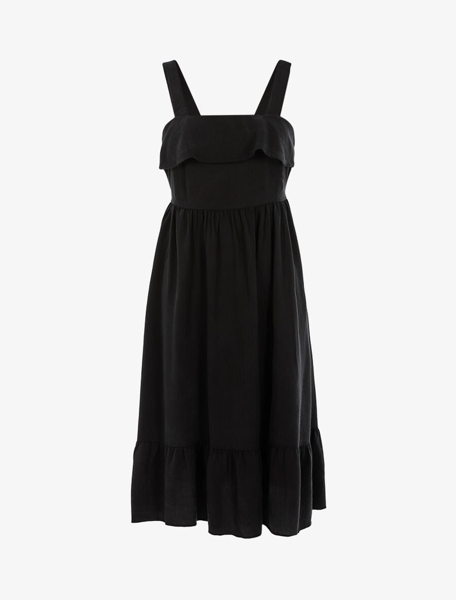 Robe à bord volanté - Noir - 1