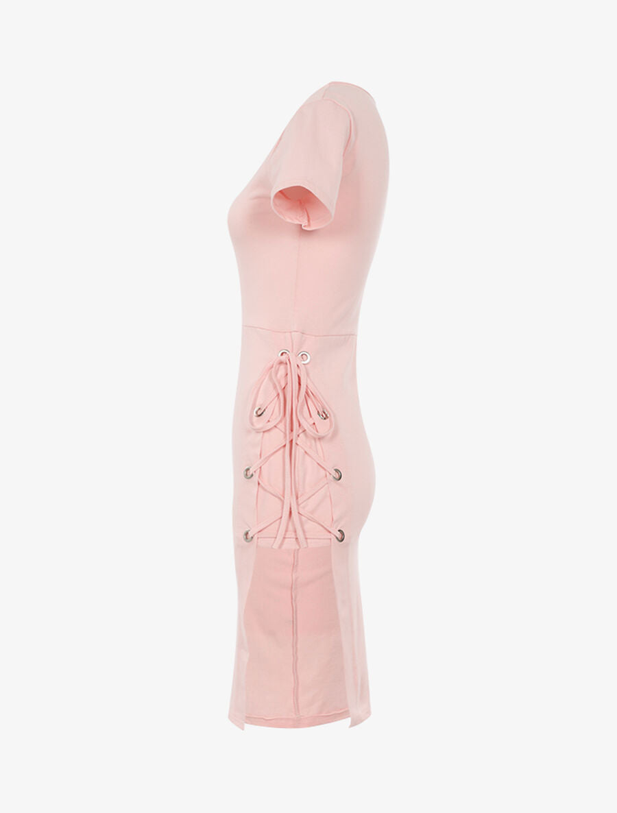 Tunique à côté lacé - Rose - 3