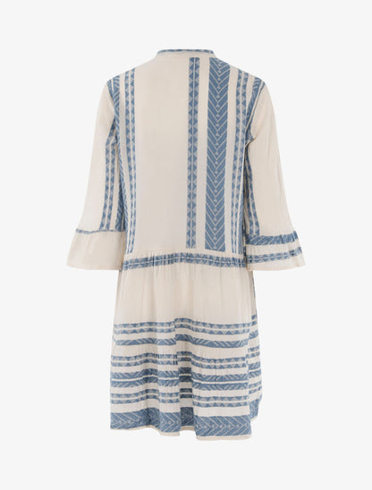 Robe bohème à imprimés - Bleu charrette - 2