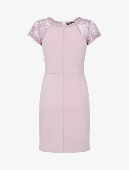Robe fourreau à buste ajourée - Rose - 2