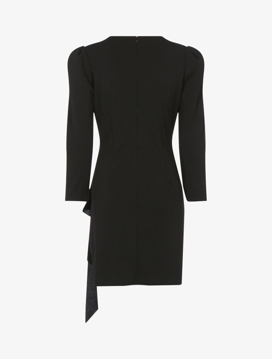 Robe à épaules larges et pans - Noir - 2