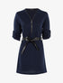 Robe à encolure zippée - Marine - 1