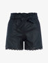 Short en simili à bord dentelle - Noir - 1