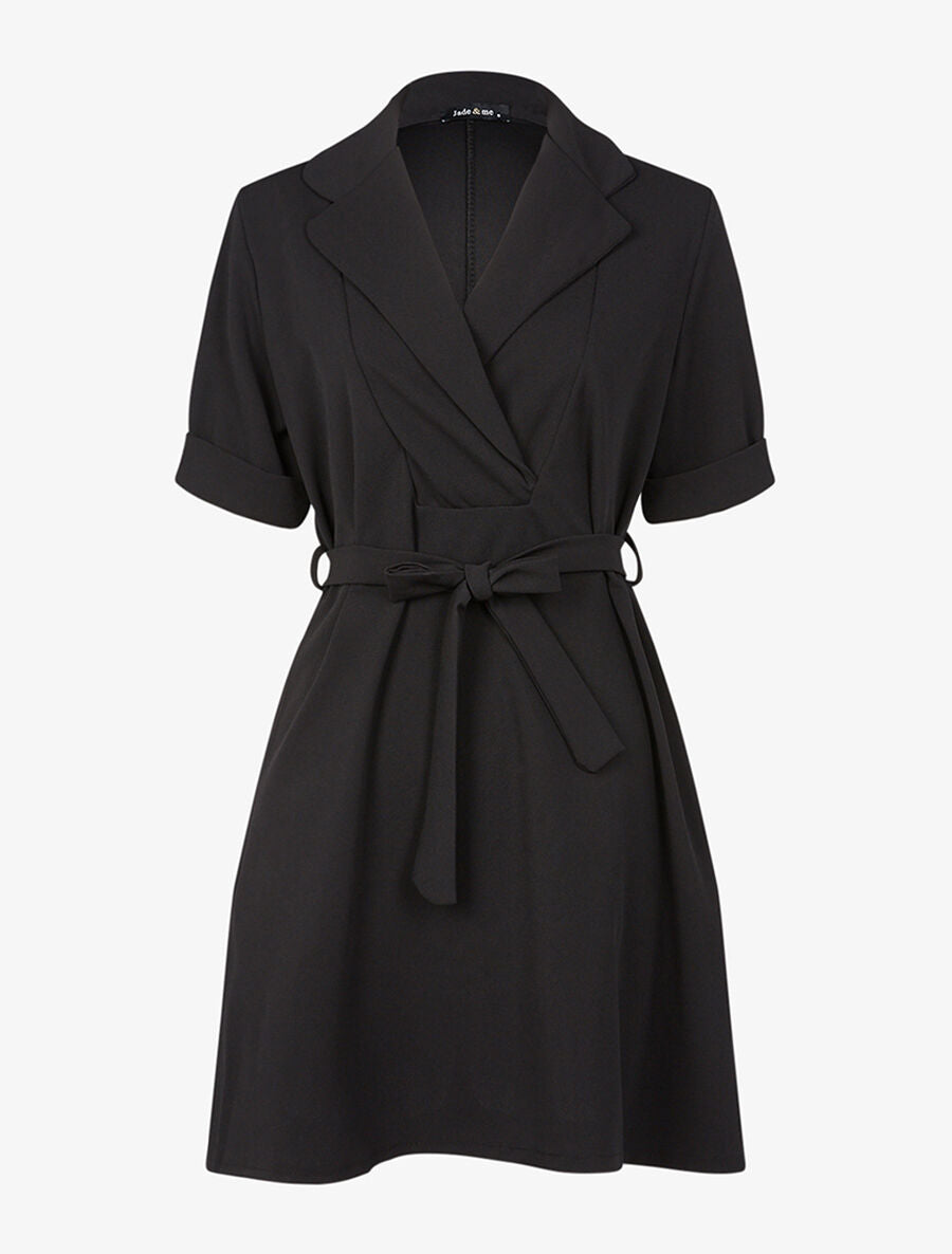 Robe coupe trapèze fluide - Noir - 1