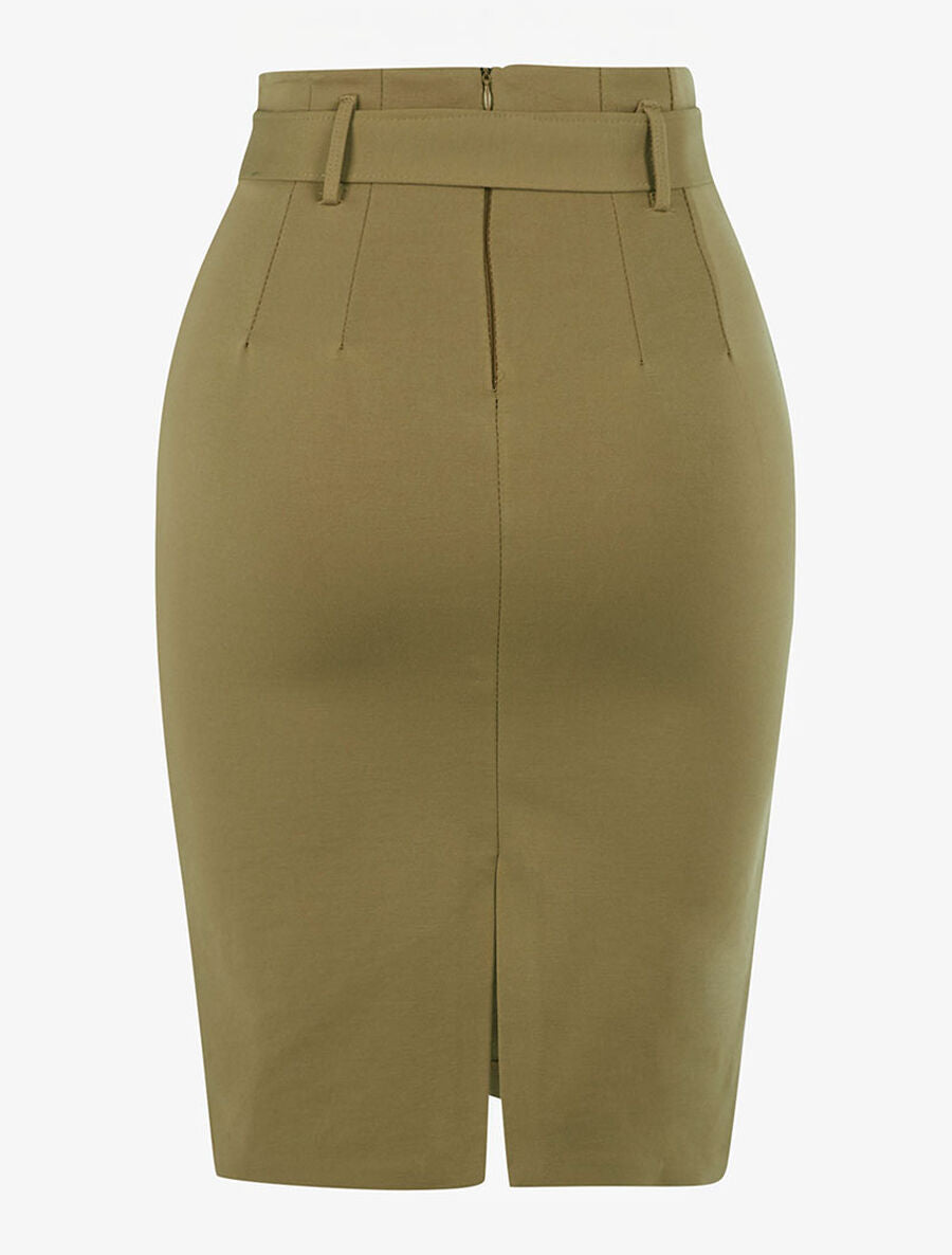 Jupe crayon stretch - Taupe - 2