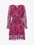 Robe volantée à imprimé fleuri - Rouge cerise - 1