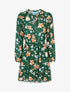 Robe fleurie à buste ajouré - Vert - 1
