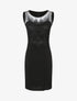 Robe fourreau à buste brodé - Noir - 1