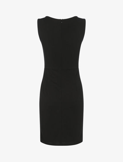 Robe fourreau à buste brodé - Noir - 2