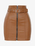Mini jupe zippée - Camel - 1