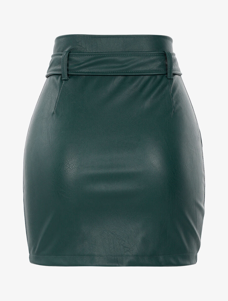 Mini jupe zippée - Vert - 2