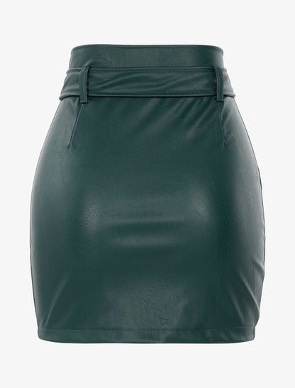 Mini jupe zippée - Vert - 2