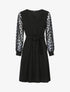 Robe fluide à manches transparentes à pois - Noir - 1