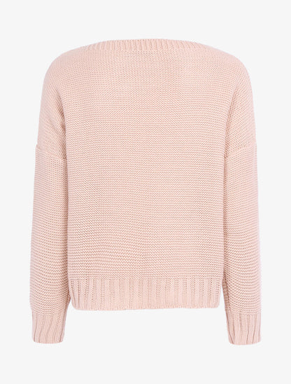 Pull basique à bandes tressées - Rose - 2