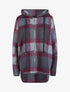 Manteau imprimé tartan à capuche - Bordeaux - 1