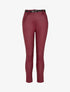 Pantalon mom enduit et ceinture - Bordeaux - 1