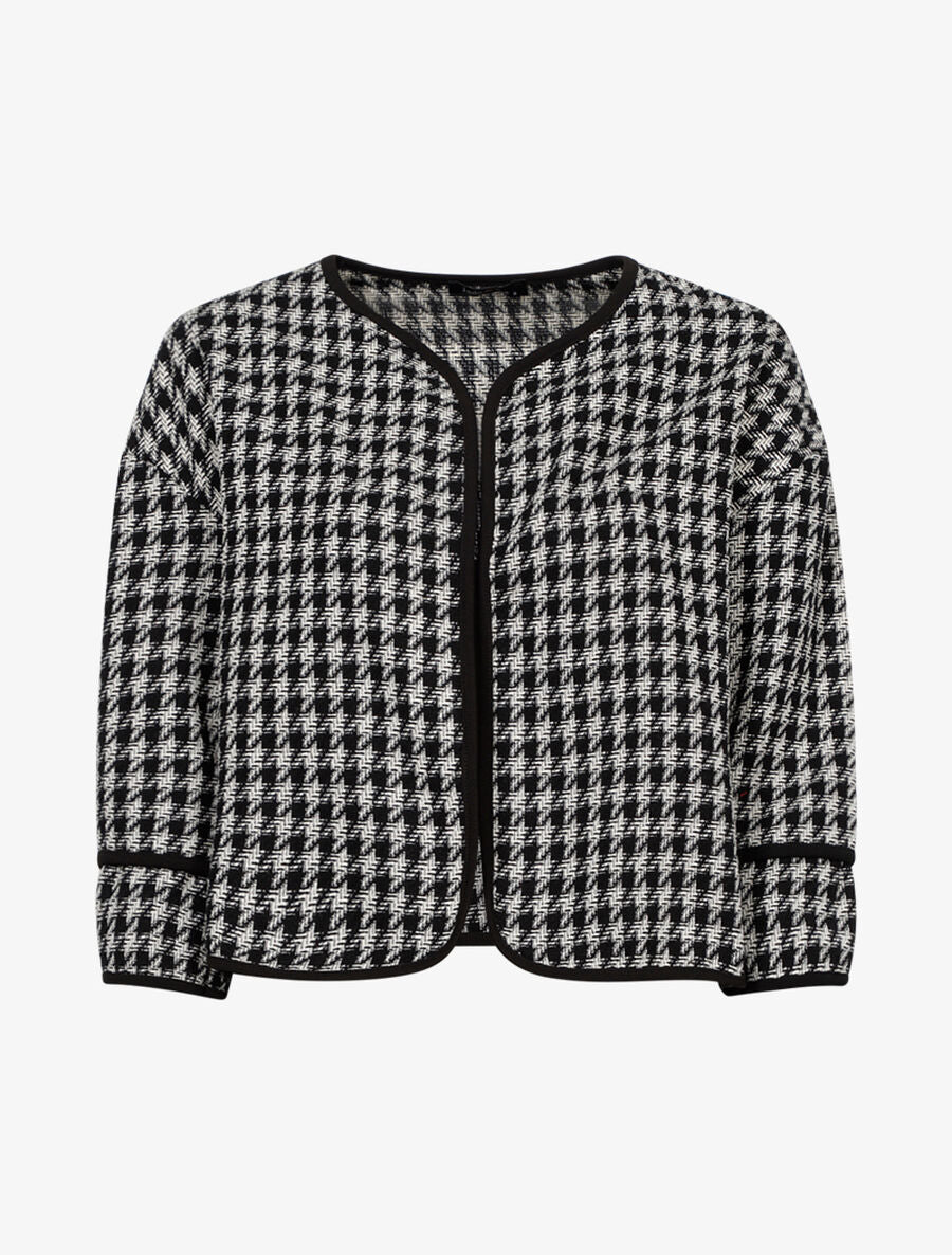 Veste courte effet tweed - Blanc/noir - 1