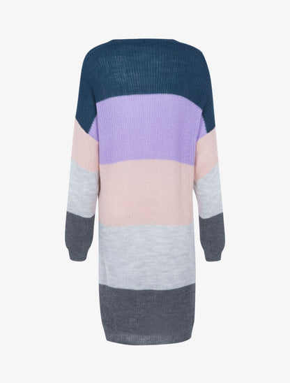 Gilet long color block - Gris foncé - 2