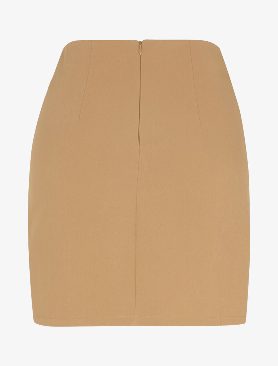 Mini jupe à ceinture bijou - Camel clair - 2