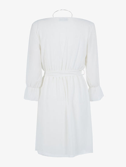 Robe en voile doublé - Blanc - 2