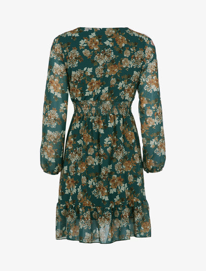 Robe cache coeur à imprimé floral - Vert - 2