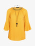 Blouse gaufrée avec sautoir - Jaune - 1