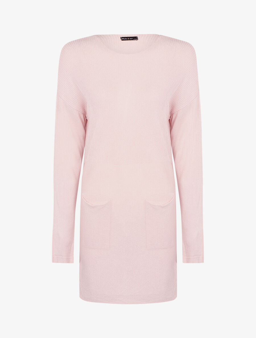Robe pull à grandes poches - Rose - 1