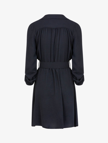 Robe style chemise coupe patineuse - Noir - 2