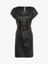Robe coupe droite en simili - Noir - 1