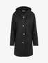 Manteau droit à capuche - Noir - 1