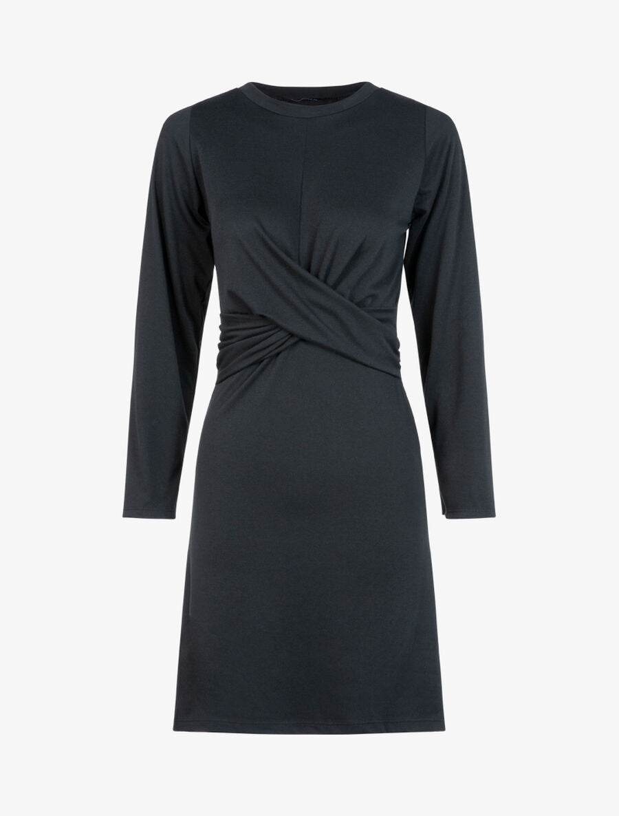 Robe à bandes croisées à la taille - Noir - 1
