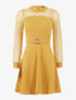 Robe à décolleté en tulle - Jaune - 1